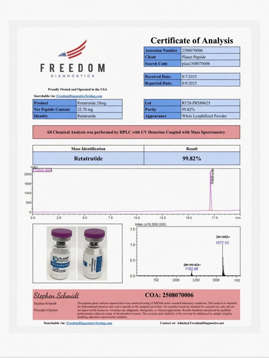 9Ipy8.jpg Planet Peptide Retatrutide-RUO 20MG - Image 2
