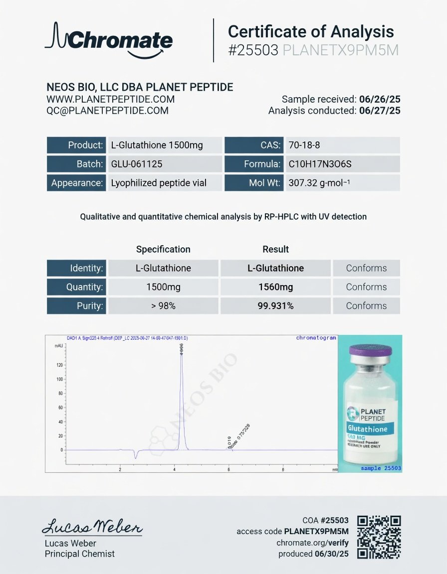 bZ90o.jpg Planet Peptide L-GLUTATHIONE 1500MG - Image 2